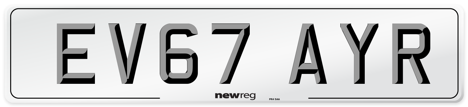 EV67 AYR Number Plate from New Reg